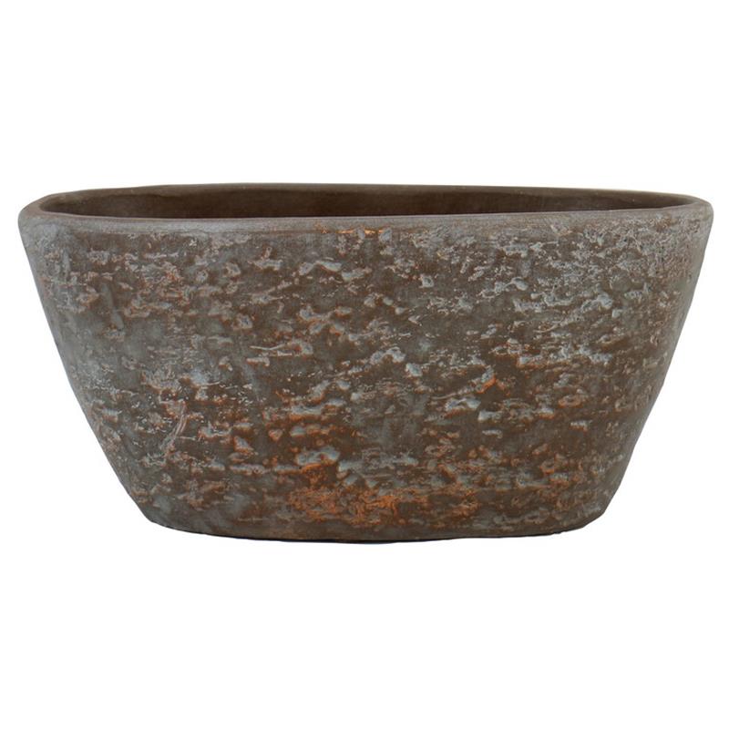 Topf Sintra oval 30x15x14cm braun