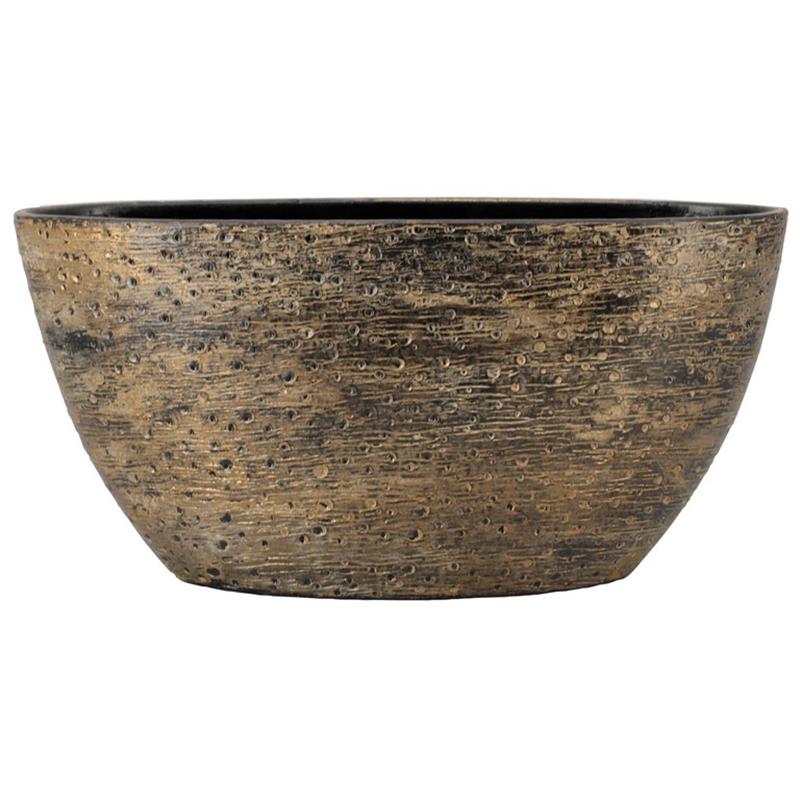 Topf Aveiro oval 49x20x25cm braunes gold