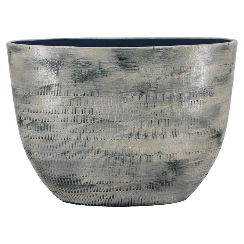 Pot Silves ovaal 50x20x36cm blauwgrijs