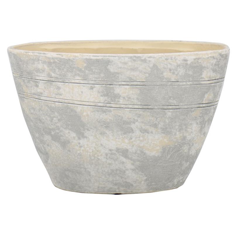Topf Milou oval 33x13x22cm grau 2x es/12