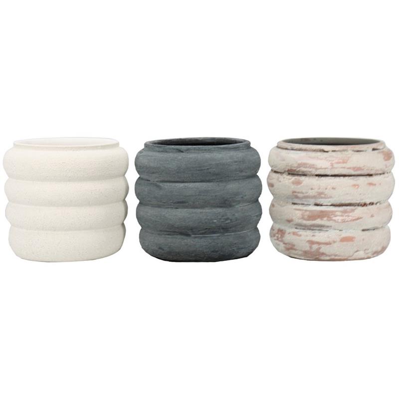 Topf Jip D24 H22cm ind.weiß/anthrazit/braun mixpallet